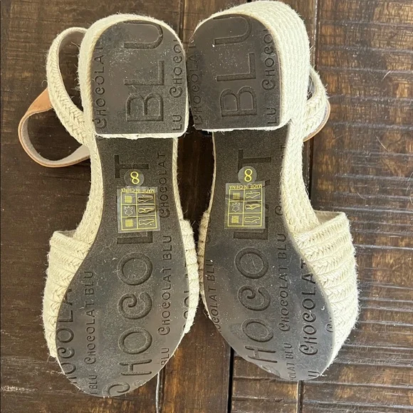 Chocolat Blue Gema Platform Sandals Espadrille Size 8 EUC - Picture 10 of 11